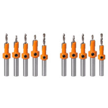 10Pcs Wood Hole Drill Bit,8MM Shank Countersink Drill Bit Router Bit,Wood Working Counter Sink Drill Bit Set