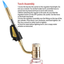 2X Turbo Torch Tips Gas Self Ignition Turbo Torch Regulator Brazing Soldering Welding Plumbing Tool Home Accessory
