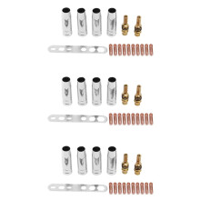 51Pcs/Set 15Ak Mig/Mag Welding Nozzle Contact Tips 0.8X25mm M6 Gas Connector Holder Set