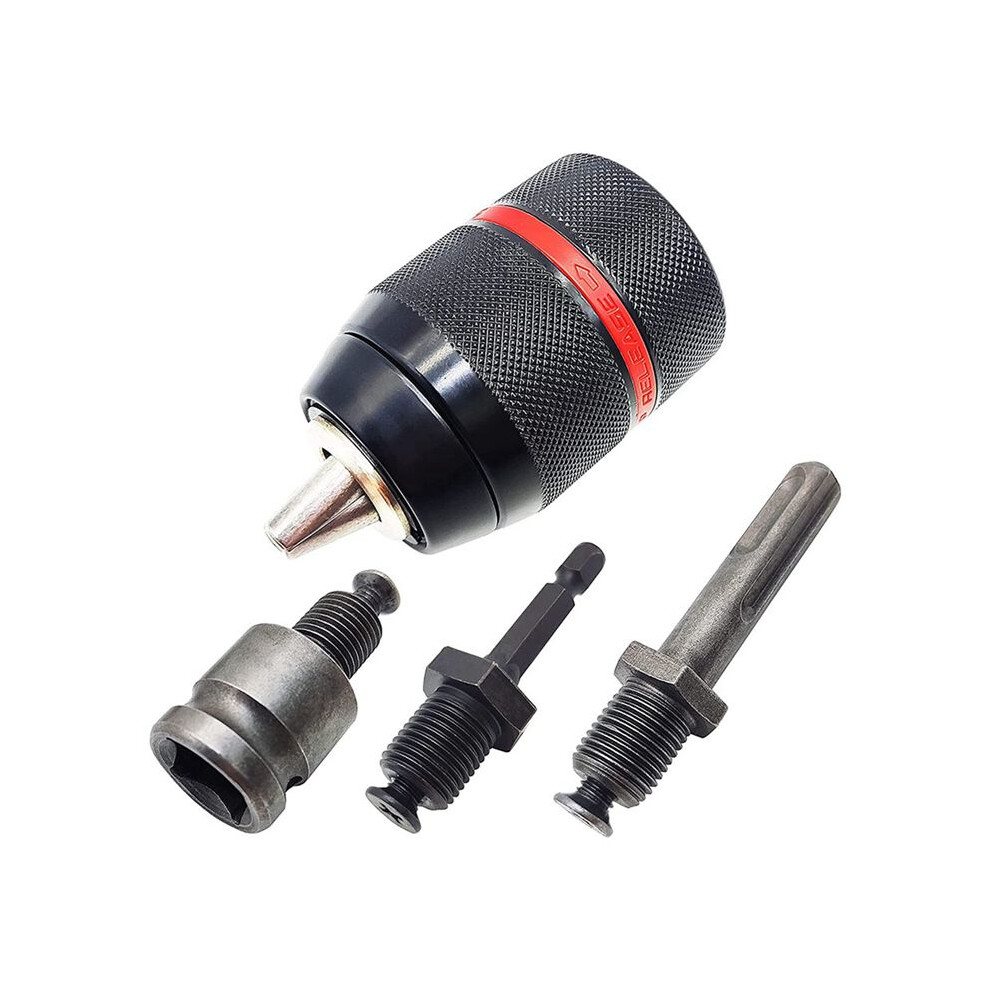 2Set 1.5-13Mm Keyless Drill Chuck 1/2Inch-20Unf With Sds- Shank 1/4Inch Hex Shank 1/2Inch Square Wrench Adapter 6031320110869