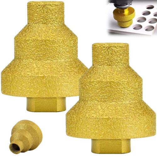 2pcs Diamond Core Drill Bit,20-35-50mm Chamfer Multi-Layer Conical Hole Opener,Diamond Step Drill Bit with Shank M10 1