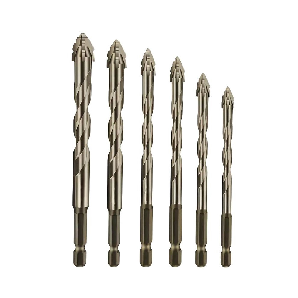 6Pcs/Set Four Flute Sawtooth Drill Bit For Glass Tile Concrete Metal Drilling Tools High Performance Drill Bit 4-12Mm 6031805614042
