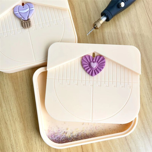 DIY Earring Drill Platform Ear Ring Drill Stand Guide Hole Maker Box Grid Cover Clay Earring Tools Clay Cutter Tool 2