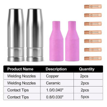 11PCS Welding Nozzles Set MIG Torch 15AK Compatible with MIG