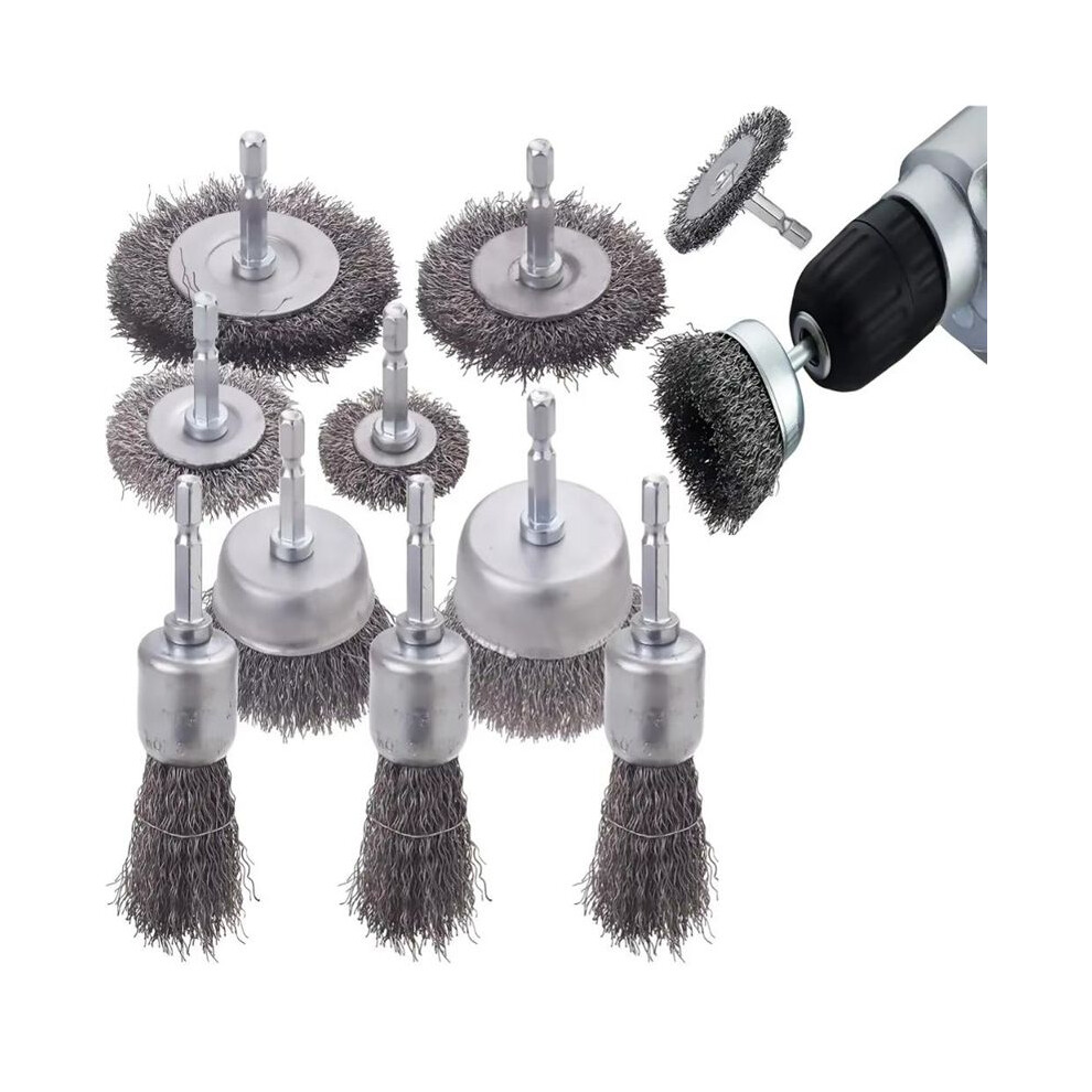 1/4 Inch Hex Shank Wire Brush Wheel Cup Brush Set 10 Pack Wire Brush For Drill 0.012 Inch Steel Crimped Wire Wheel 6033968565728