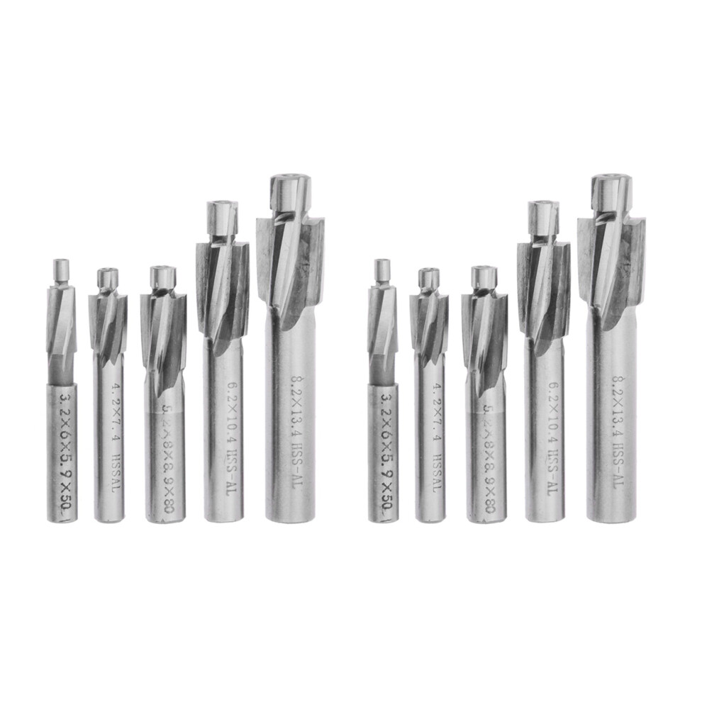 Photos - Floor Scales 10Pcs HSS Counterbore End Mill M3-M8 Slotting Tool Milling Cutter Countersink End Mills