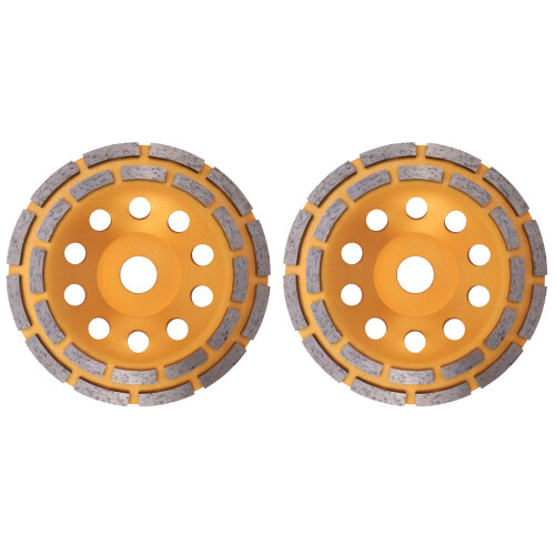 2X 150mm 7 Inch Diamond 2 Row Segment Grinding Wheel Sanding Disc Sander Grinder Cup Abrasive Tools 22mm Hole