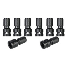 8 Pcs Impact Adaptor 1/2 Square Drive to 1/4 Hex Shank Socket Adapter Quick Release Chuck Converter for Ratchet Wrench