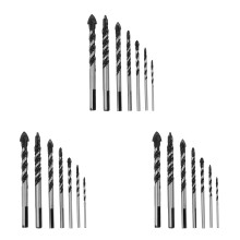 3X Wolframkarbid Bohrer Set fuer Porzellan Keramikfliesen, Beton, Backsteinmauer, Glas, Spiegel, Kunststoff Mauerwerk und Holz (3 4 5 6 8 10 12mm)