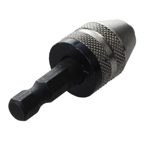 3X Silver+Black 6mm Keyless Drill Bit Chuck Quick Change Adapter Converter Hex Shank 1