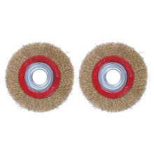 2X Wire Brush Wheel for Bench Grinder Polish + Reducers Adaptor Rings,6Inch 150mm
