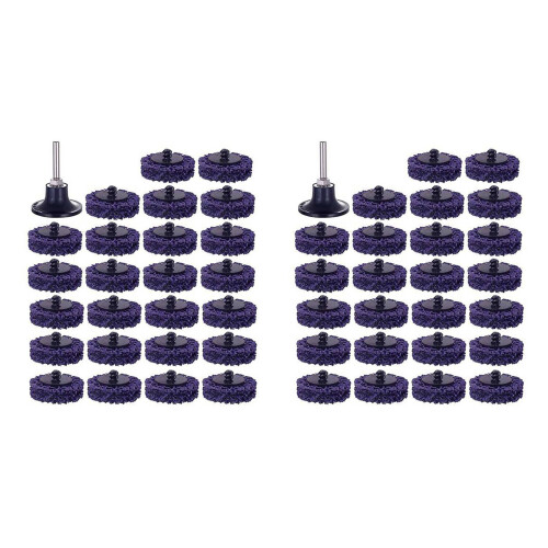 50PCS 2 Inch 50mm Quick Change Easy Strip & Clean Discs  for Paint Rust Removal Surface Prep with 2 Holder