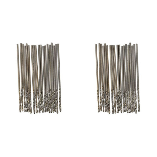 40 Pcs 30mm Long 0.8mm Dia Micro-HSS Twist Drill Bit