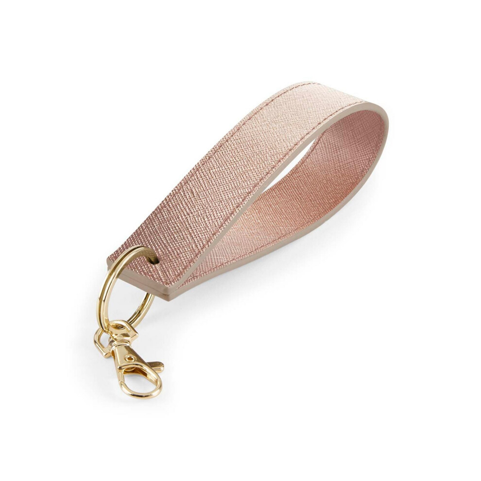Bagbase (One Size, Rose ) Boutique Wristlet Keyring Gold