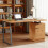 Homcom HOMCOM Computer Desk, Writing Table with Cabinet and Drawer, Natural 1