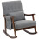 Homcom HOMCOM Modern High Back Rocking Chair with Solid Wood Legs, Grey 2