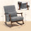 Homcom HOMCOM Modern High Back Rocking Chair with Solid Wood Legs, Grey 3