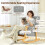 Homcom HOMCOM Modern High Back Rocking Chair with Solid Wood Legs, Light Grey 5