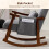 Homcom HOMCOM Modern High Back Rocking Chair with Solid Wood Legs, Grey 6