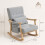 Homcom HOMCOM Modern High Back Rocking Chair with Solid Wood Legs, Light Grey 3