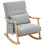 Homcom HOMCOM Modern High Back Rocking Chair with Solid Wood Legs, Light Grey 2