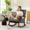 Homcom HOMCOM Modern High Back Rocking Chair with Solid Wood Legs, Grey 8