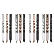 12X Geometrische Metalen Kreukelpen Fidget, Stressverlichtende Metalen Vormverschuivende Schakelpen, 0,5 mm Intrekbare Gelpen, Veelkleurig