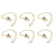 6X Whistle, Metal Crystal Rhinestone Whistle, Shining Whistle with Keychain for Referees, Coaches, Teachers