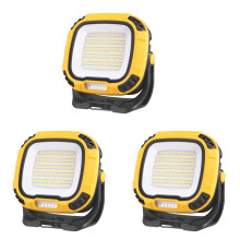 3X Lanterne à LED Portable à Lumière Forte, Lampe de Poche pour Camping, Pêche, Urgence, Lampe de Travail Rechargeable, Jaune
