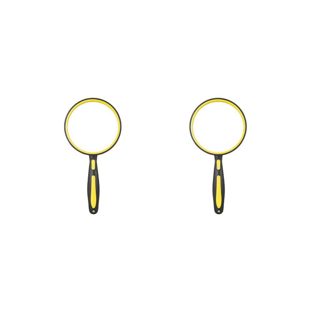 2X Portable Yellow Magnifying Glass 110mm Diameter Lens is Suitable for Reading Books and Newspapers for the Elderly