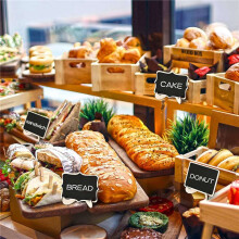 Chalkboard Sign 40 Pack Food Labels for Party Buffet, Wooden Small Chalk Board Signs with Easel Stand for Food Tags