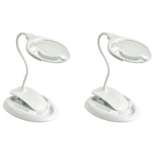 2X Handheld Magnifier 3X 8X Table de Bureau ÉClairée Lampe Loupe Loupe Rechargeable avec Lumière pour Artisanat, Loisirs, Inspection, Lecture,