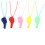 10 Pcs Sports Referee Plastic Assorted Color Whistle W String 1