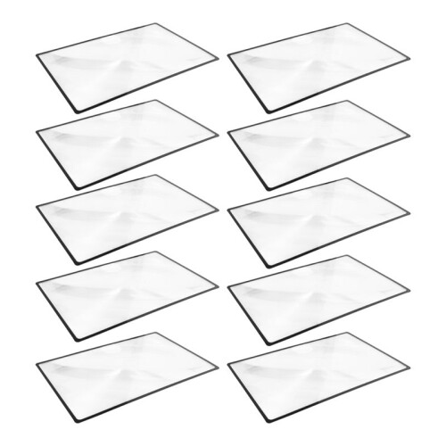 10X Reading Support Sheet Magnifier Magnifying Glass 3- Black