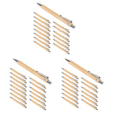 Stylo à Bille Rétractable en Bambou 45 Pièces Encre Noire 1 mm Produits de Bureau Stylos Stylo à Bille en Bambou Stylos à Bille en Bois
