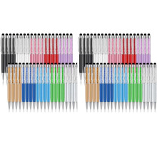 80 St Crystal Kulspetspenna Bulk Shiny 2 i 1 Slim Crystal Diamond Screen Stylus Svart Gel Ink Kulspetspenna