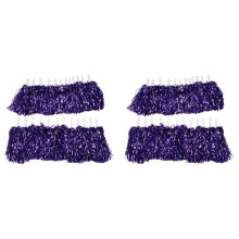 48 Unidades Cheerleading Pom Poms Folha Metálica Cheer Pom Poms com Alça de Plástico para Adultos Crianças Cheerleaders Festa Roxo