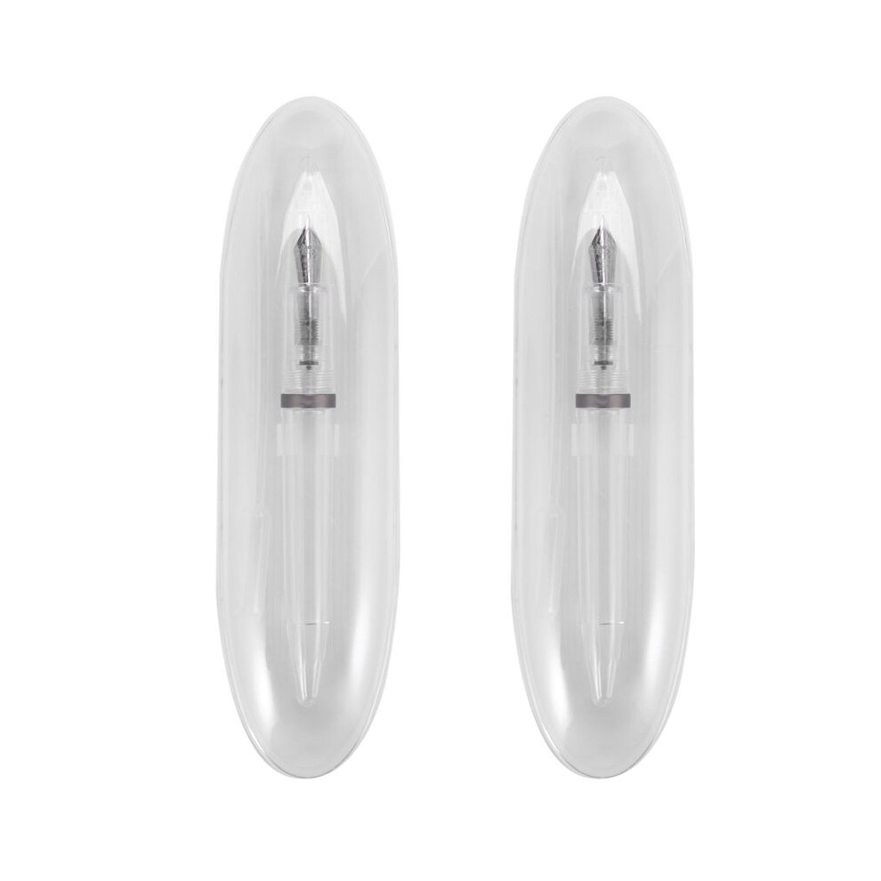 2Pcs 0.5Mm Nib Fountain Pen With Eyedropper High Capacity Transparent Pens Office School Supplies Gray 6031960180642