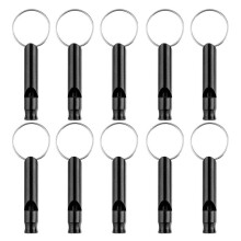 80 Pack Aluminum Whistle, Sports Whistle, Emergency Survival Whistles with Key Chain,Black