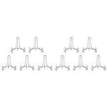 10 Pcs Iron Easel Classic Display Stand Bowl Plate Photo Frame Book Artwor Black 4 Inches 10.5cm