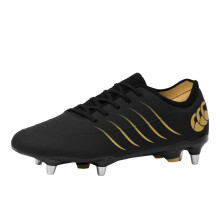 (12 UK, Black) Canterbury Unisex Adult Phoenix 2.0 Pro Leather Soft Ground Rugby Boots