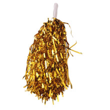 96 Stuks Cheerleading Pom Poms Metallic Folie Cheer Pom Poms met Plastic Handvat voor Volwassenen Kids Cheerleaders Party Geel