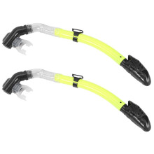 2X Silikon Schnorchel Voller Trockener Mund Schwimmen Schnorchel Unterwasser Sport Tauch AusrÜStung Gelb