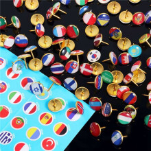 200X Push Pins National Flag Thumb Tacks Country Map Push Pins for Bulletin Board, Map, Office