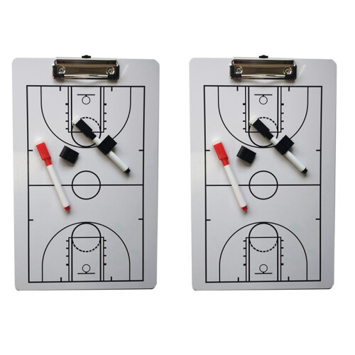 2X  Board Dry Erase Coaching Board Double Sided Design Strategy Board Whiteboard for Basketball 1