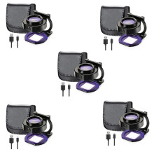 5pcs Lupa Lupa 25X com 6 Luzes, Mesa USB Três Dobráveis Desktop Portátil de Metal Lupa Escala de Costura Lupa