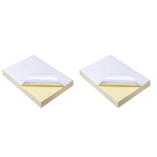 100 Sheets A4 White Self Adhesive Waterproof Sticker Label Glossy Surface Paper for Lazer Inkjet Printer Copier
