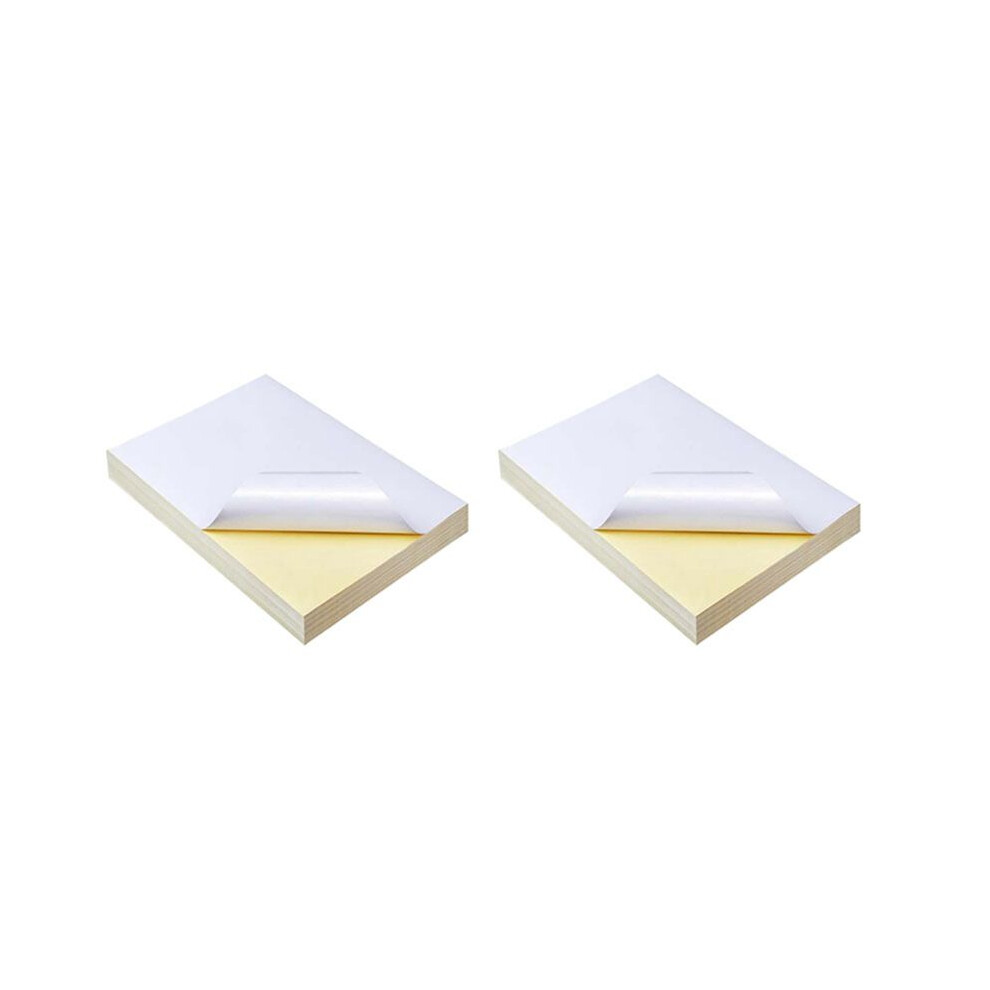 A4 Sticker Label Paper 100 Sheets A4 White Self Adhesive Waterproof Sticker Label Glossy ...