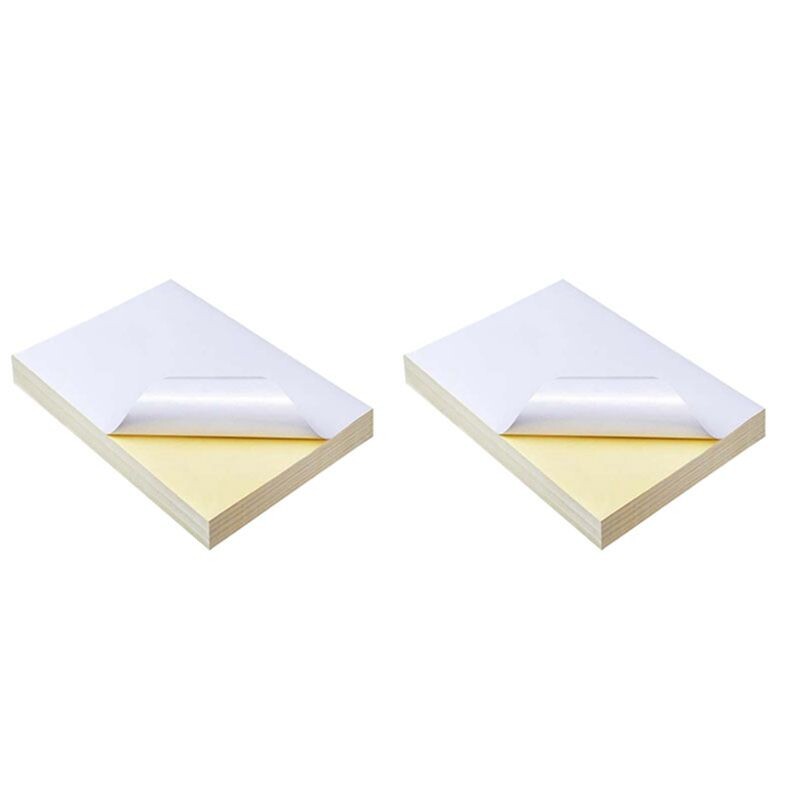 100 Sheets A4 White Self Adhesive Waterproof Sticker Label Glossy ...