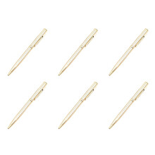 6X Penna Un Sfera Nel Metallo Penna Un Sfera Rotante Nel Acciaio Inossidabile per Ufficio Scolastico Punto di Scrittura Luminoso 1,0 mm (Dorato)